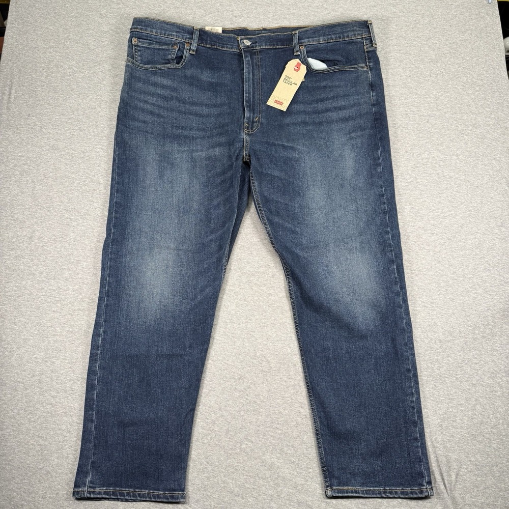 Levi’s Flex 502 Taper Mens Stretch Jeans Big & Tall 46X30 Blue W46L30